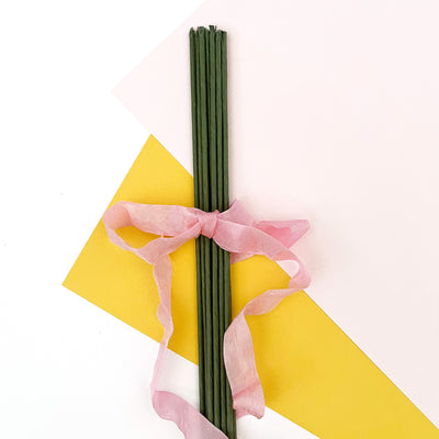 WRAPPED WIRE FLORAL STEMS - Set of 10 - 12X12 Cardstock Shop