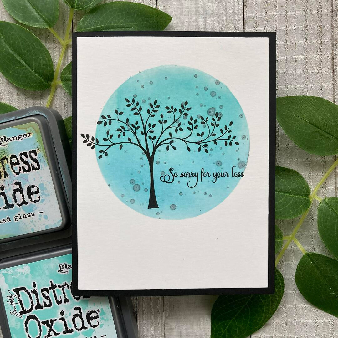 handmade card with an inked background using Neenah Classic Crest cardstock