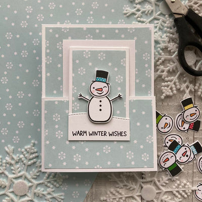 fun fold card made with Echo Park Winter Fun Patterned Paper