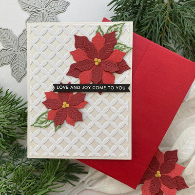 Holiday poinsettia card featuring Mirri Sparkle in Red Wagon