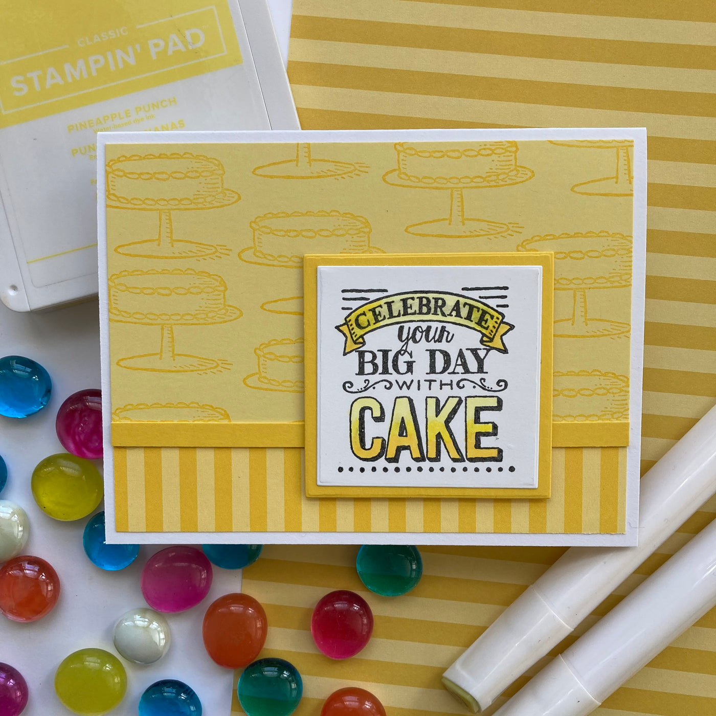 Yellow monochromatic card using Sour Lemon Bazzill Card Shoppe