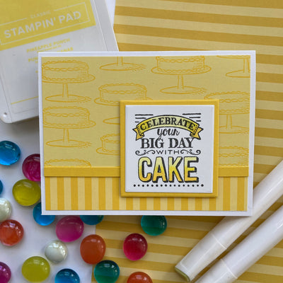 Yellow monochromatic card using Sour Lemon Bazzill Card Shoppe