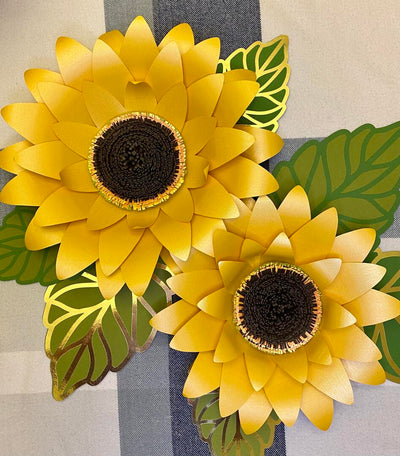 Giant paper sunflowers using Bazzill Bling cardstock in Bling