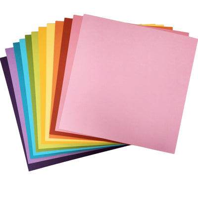 RAINBOW SHERBET CARDSTOCK VARIETY PACK - 12 Sheets - American Crafts 12x12 Cardstock