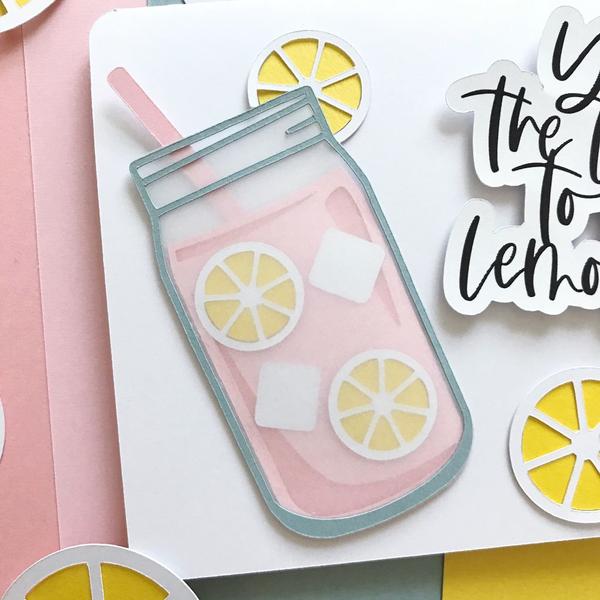 vellum used with diecuts to make a lemonade glass