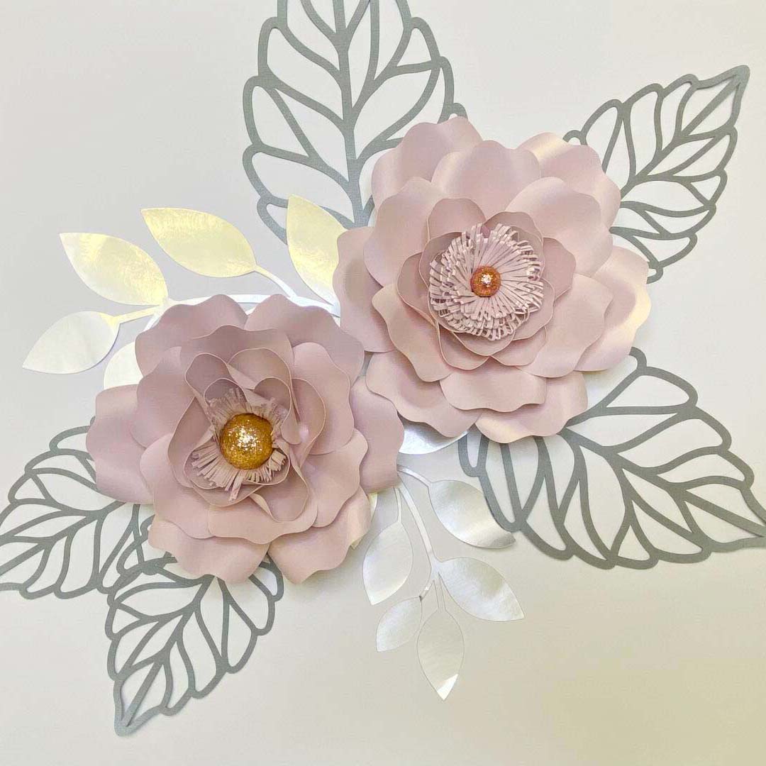 Giant Handmade Flowers using Sirio Pearl Rose Gold Cardstock
