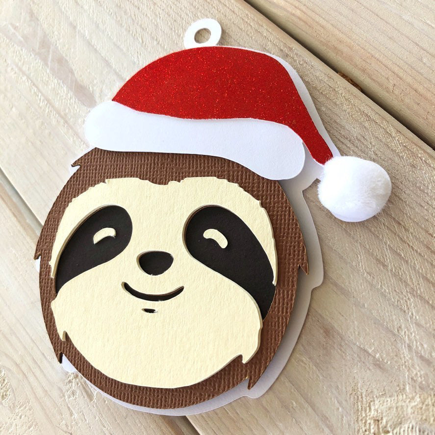 Christmas Sloth Gift Tag