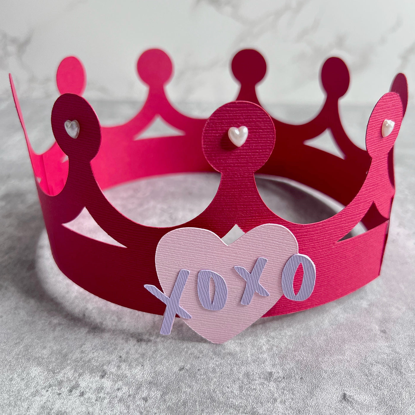 valentine crown kids craft with Bazzill Red Devil cardstock