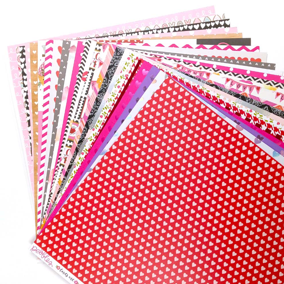 Valentine Patterned Paper Variety Pack