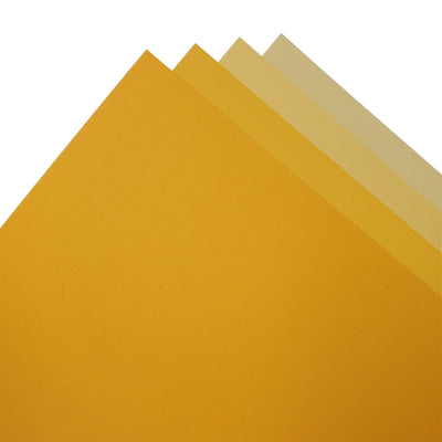 The yellow monochromatic assortment includes three (3) each of four (4) shades of yellow colors of Bazzill textured cardstock.